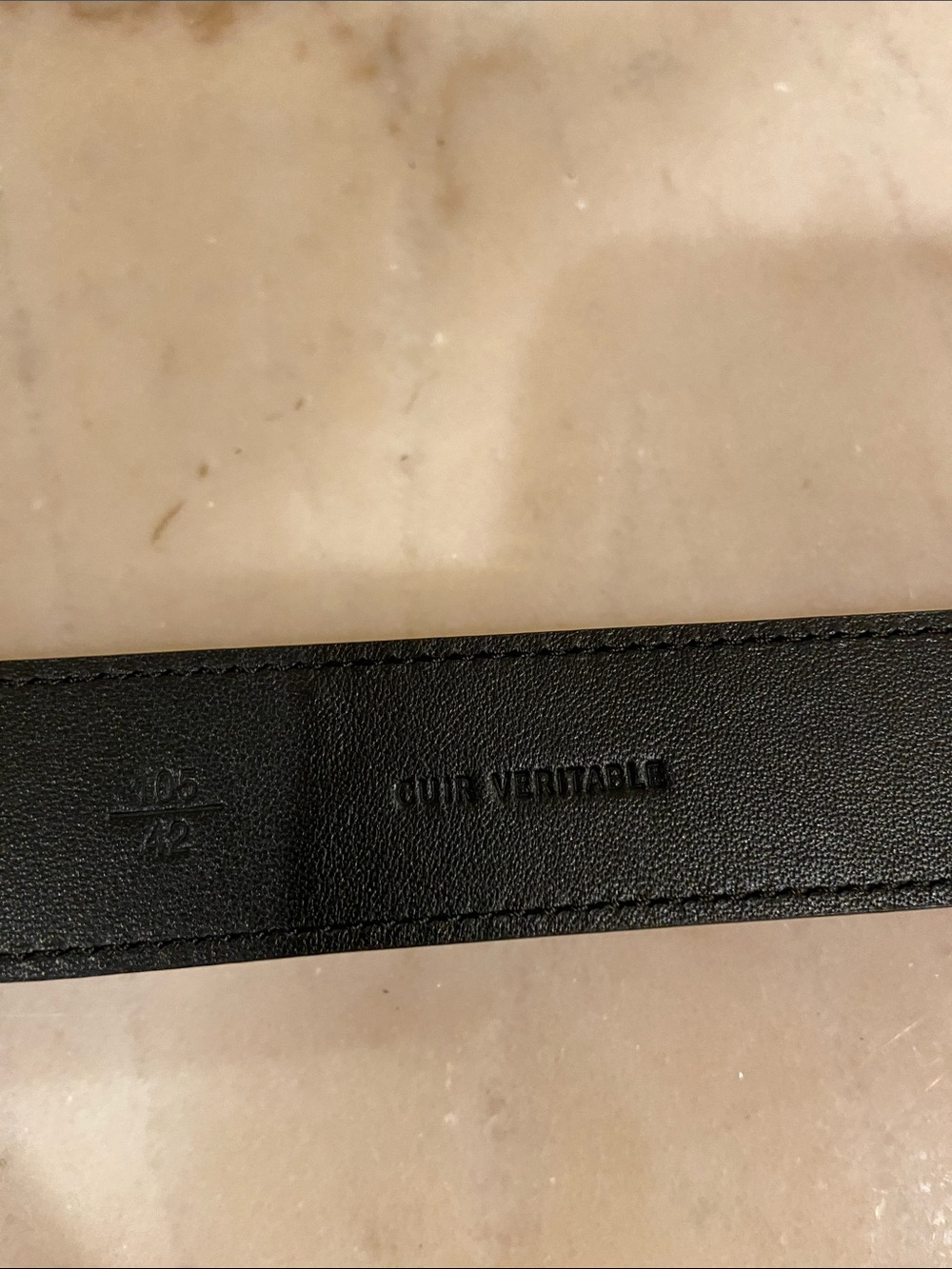 CHANEL Black Leather Belt with Gold Interlocking CC Buckle Size 105 - Picture 9 of 13